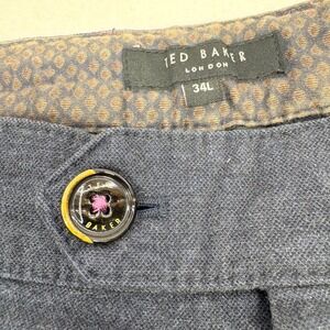 Ted Baker London Mens Charcoal Grey Flat Front Chinos Dress Pants‎ Size 34x32